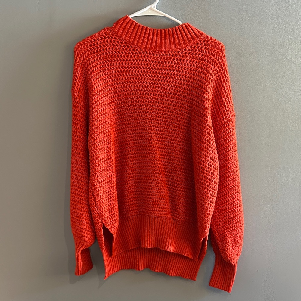 Vibrant Orange Turtleneck Sweater